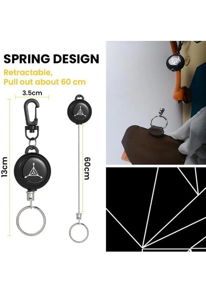 A 60CM Elastik Tel Halat Kamp Teleskopik Hırsız Zincir Anahtarlık Taktik Anahtarlık Açık Anahtarlık Geri Çekilebilir Anahtar Cha (Yurt Dışından) fırsatları