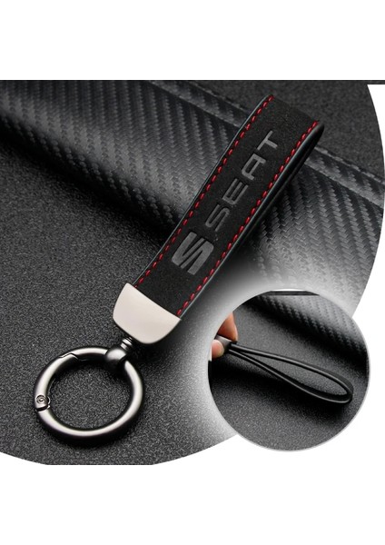 Koltuk 4 Adet Araba Logosu Anahtarlık Metal Alaşım Anahtarlıklar Deri Karbon Fiber Anahtarlık Seat Leon Ibiza 6j 6l Alhambra Exeo Altea Arona Ateca (Yurt Dışından) modelleri