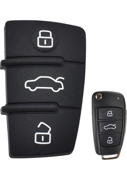 3 Düğme Değiştirme Tuş Takımı Kauçuk Uzaktan Fob Flip Anahtar Kabuk Kılıf Audi A1 S1 A3 A4 A5 A6 A8 Q5 Q7 Tt Rs Araba Tamir (Yurt Dışından)