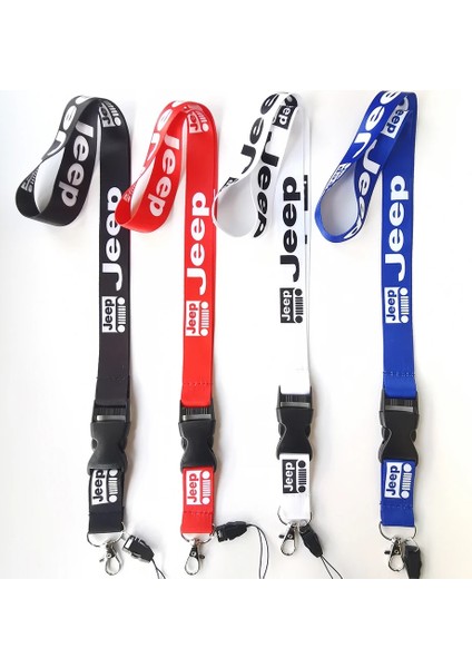 Kırmızı Jeep Toka Asılı Boyun Ipi Anahtarlık Anahtarlık Cep Telefonu Çalışma Kımlığı Kolye Wrangler Jk Cherokee 4x4 Için Hızlı Bırakma (Yurt Dışından) modelleri