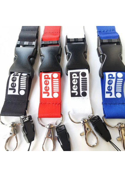 Kırmızı Jeep Toka Asılı Boyun Ipi Anahtarlık Anahtarlık Cep Telefonu Çalışma Kımlığı Kolye Wrangler Jk Cherokee 4x4 Için Hızlı Bırakma (Yurt Dışından) indirimleri