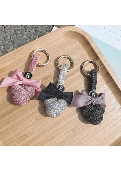 Mickey-Siyah Elmas Delme Gofret Topu Araba Anahtarlık Bayanlar Hediye Mickey Bow Taklidi Çanta Kolye Araba Anahtarlık Iç Aksesuarlar (Yurt Dışından) fiyatları