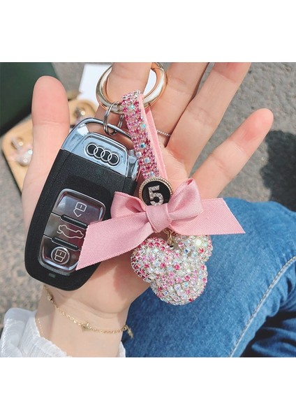 Mickey-Siyah Elmas Delme Gofret Topu Araba Anahtarlık Bayanlar Hediye Mickey Bow Taklidi Çanta Kolye Araba Anahtarlık Iç Aksesuarlar (Yurt Dışından) fırsatları
