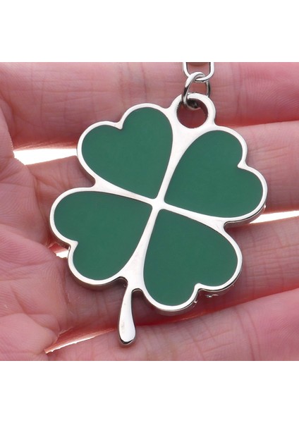 No.5 Boyutu Yeni Paslanmaz Yeşil Anahtarlık Moda Yaratıcı Güzel Dört Yapraklı Yonca Çelik Şanslı Anahtarlık Anahtar Yüzükler Takı Bırakın (Yurt Dışından) indirimleri