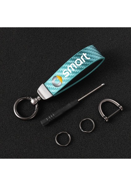 Yeşil Deri Araba Keycha Derecesi Dönen At Nalı Anahtarlıklar Smart Fortwo Forfour Aksesuarları Için Araba Styling (Yurt Dışından)