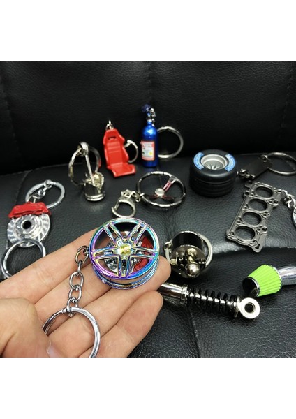 Biz Siyah Jant Anahtarlıklar Türbin Anahtarlıklar Metal Fren Diskli Tekerlek Göbeği Anahtarlık Araba Aksesuarları (Yurt Dışından) indirimleri