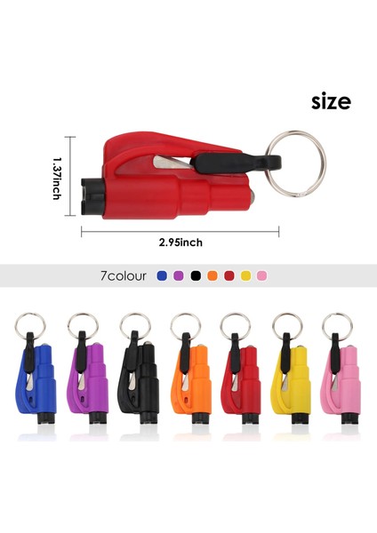 E Taşınabilir Araç Emniyet Çekiç Yay Tipi Kaçış Çekiç Pencere Kırıcı Punch Emniyet Kemeri Kesici Çekiç Anahtarlık Oto Aksesuarları (Yurt Dışından) fırsatları