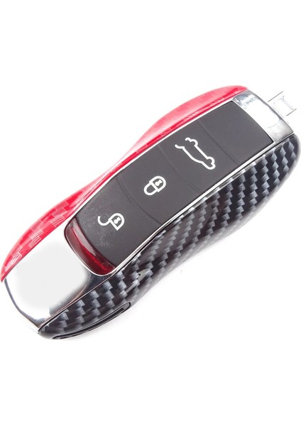 Beyaz Bir Çift Araba Anahtarı Durum Kapağı Kabuk Karbon Fiber Krom Renk Porsche Cayenne Maca Boxster Cayman Panamera (Yurt Dışından) fırsatları