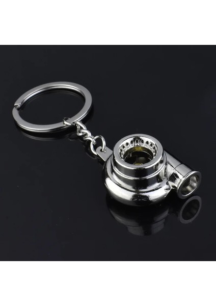 Gümüş Rengi Mini Turbo Turbo Şarj Anahtarlığı Türbin Anahtarlık Yüzük Anahtarlık Anahtarlık Araba Anahtarlığı Araba Iç Aksesuarları (Yurt Dışından)