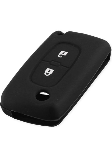 2 Düğme Siyah Keyyou Silikon Düğme Uzaktan Çevirme Anahtar Kapak Kılıf Fob Peugeot Citroe Için (Yurt Dışından)