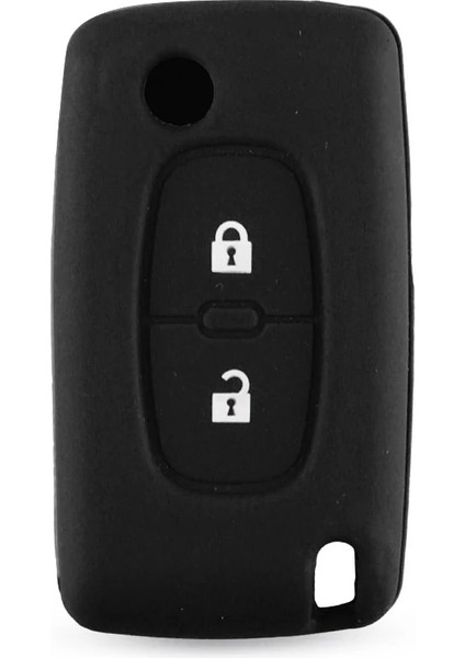 2 Düğme Siyah Keyyou Silikon Düğme Uzaktan Çevirme Anahtar Kapak Kılıf Fob Peugeot Citroe Için (Yurt Dışından) indirimleri