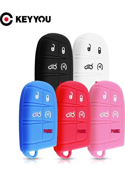 Siyah Keyyou Jeep Grand Cherokee Renegade Dodge Jcuv Dart Journey Chrysler Uzaktan Fob Oto Anahtar Kutu Silikon Araba Anahtarı Kapağı (Yurt Dışından) indirimleri