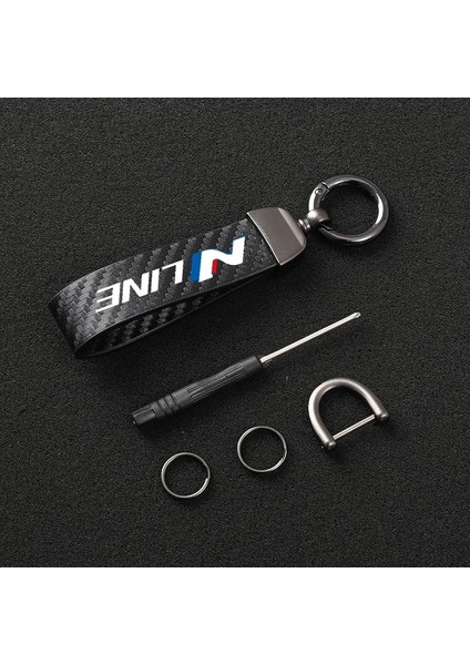 Gri 4s Yüksek Dereceli Karbon Deri Dönen At Nalı Anahtarlık Hyundai N Nline Tucson Kona Sonata Veloster Elantra Araba (Yurt Dışından) fiyatları