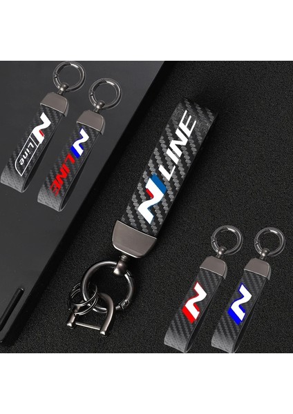 Gri 4s Yüksek Dereceli Karbon Deri Dönen At Nalı Anahtarlık Hyundai N Nline Tucson Kona Sonata Veloster Elantra Araba (Yurt Dışından) indirimleri