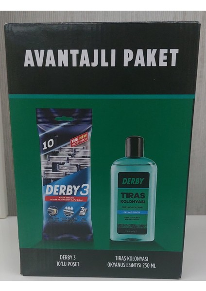 3 10'Lu Poşet + Tıraş Kolanyası Okyanus Esintisi 250 Ml (Lı Paket)
