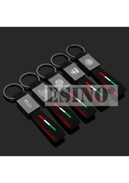 500 Için Moda Tasarımı Araba Aksesuarı Alcantara 3D Metal Çinko Alaşımlı Anahtarlık Anahtarlık Fiat Abarth 500 Için (Yurt Dışından) fiyatları