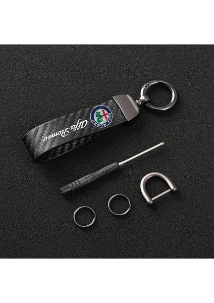Beyaz Alfa Romeo Giulietta Giulia Mito Örümcek Araba Için 4 S Deri Araba Anahtarı Cha Derece Dönen At Nalı Yüzük (Yurt Dışından)