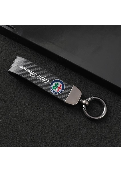 Beyaz Alfa Romeo Giulietta Giulia Mito Örümcek Araba Için 4 S Deri Araba Anahtarı Cha Derece Dönen At Nalı Yüzük (Yurt Dışından)