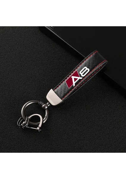 A8 Audi Için A3 A4 A5 A6 A7 A8 Q3 Q5 Q7 Q8 Araba Aksesuarları Yeni Karbon Fiber Deri Araba Anahtarlık Özel Dönen At Nalı Anahtarlıklar (Yurt Dışından) fiyatları