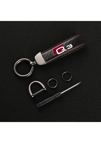 A8 Audi Için A3 A4 A5 A6 A7 A8 Q3 Q5 Q7 Q8 Araba Aksesuarları Yeni Karbon Fiber Deri Araba Anahtarlık Özel Dönen At Nalı Anahtarlıklar (Yurt Dışından) indirimleri