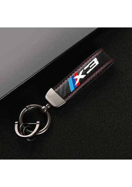 X3 Kırmızı Çizgi Karbon Fiber Deri Araba Anahtarlık Özel Dönen At Nalı Spor Anahtar Yüzükler Hediye Bmw X1 X2 X3 X4 X5 X6 X7 Araba Aksesuarları (Yurt Dışından)
