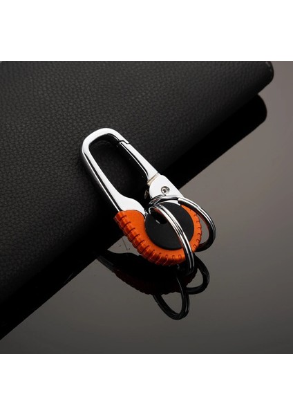 Turuncu Dayanıklı Anahtarlık Kanca Paslanmaz Çelik Toka Açık Karabina Tırmanma Araçları Çift Yüzük Araba Anahtarlık Oto Aksesuarları (Yurt Dışından) fırsatları