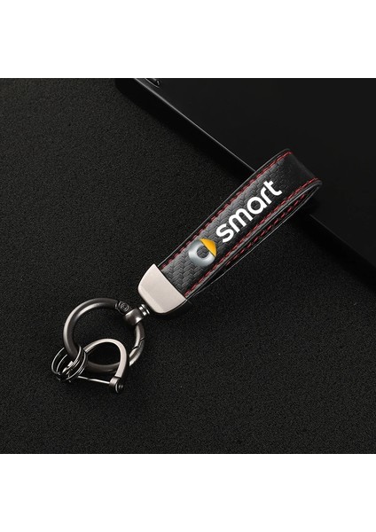 Kırmızı Smart Fortwo Forfour Için Akıllı Logo Araba Styling Karbon Fiber Deri Araba Anahtarlık Özel Spor Hattı Anahtar Yüzükler Hediye (Yurt Dışından) fırsatları