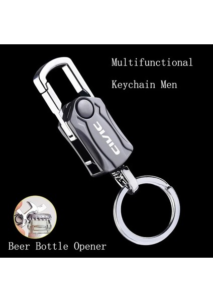 Siyah Logo ile Araba Anahtarlık Araba Anahtarlık Alaşım Araba Çok Fonksiyonlu Anahtarlık Honda Civic 8th 10TH Gen Biblo (Yurt Dışından) indirimleri