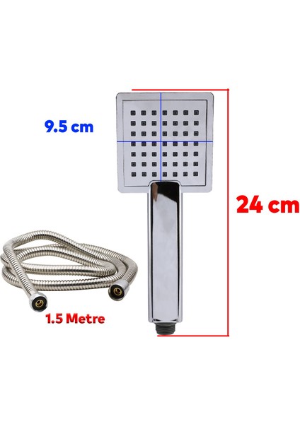 Duş Seti Fişkiye Spiral Banyo Duş Başlığı Set Fiskiyesi Telefonu Kare Klasik Başlık Fiskiye Metal Hortum