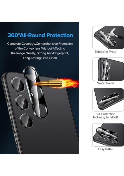 Samsung Galaxy S24 Plus 6.7" Ekran Koruyucu Cam ve 3D Hd Kamera Lens Koruyucu Cam Set