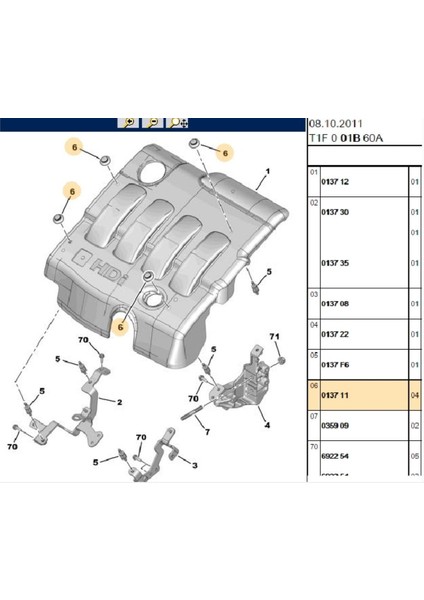 Motor Kapak Üst Tapası 307 406 C4 C5 (013711-RAP59919)