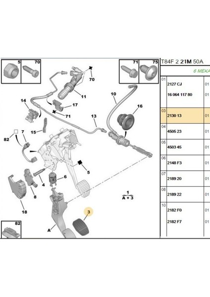 Pedal Lastiği Debriyaj Partner (BRS13111-213013)