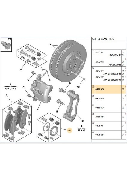 Kaliper Tamir Takımı 301 307 (4427A3-AFTF0643410)