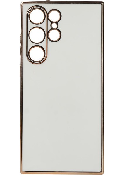 Samsung Galaxy S24 Ultra Kılıf Köşeli Altın Model Kapak