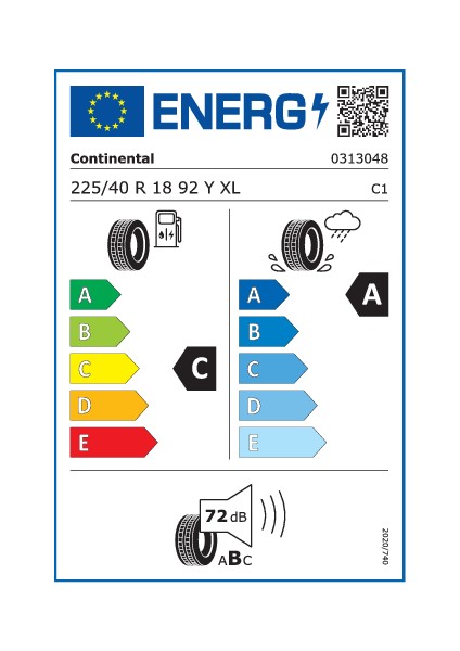 225/40 R18 92Y Xl Fr Premium Contact 7 Oto Yaz Lastiği (Üretim Yılı: 2024)