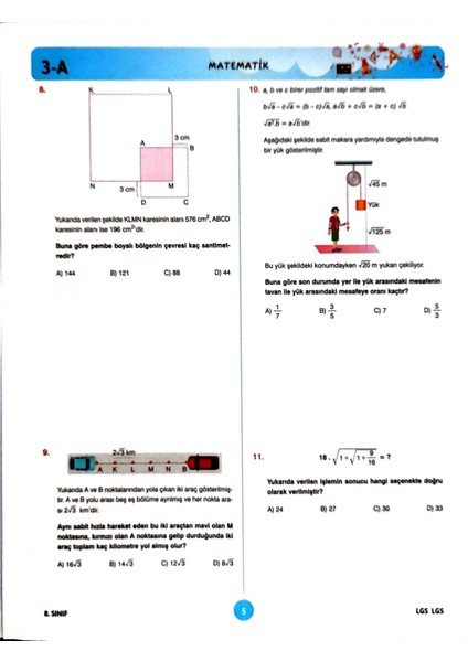 Harika Kitap 8. Sınıf LGS Deneme Sınavı - Sayısal Bölüm - 4 Kitap