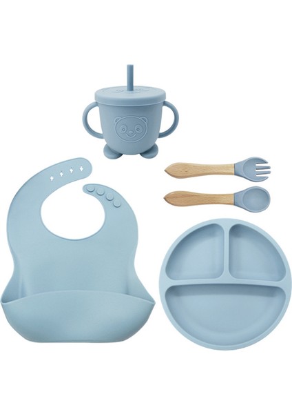 Çocuk Sofra Takımları, Gıda Takviyeleri, Kaseler, Kaşıklar, Yemek Tabakları, Silikon Yemek Tabakları, Beşli Set (Yurt Dışından)
