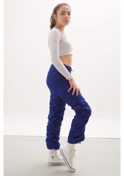 Lacivert Şerit Dikişli Kız Paraşüt Pantolon 18006 fiyatları