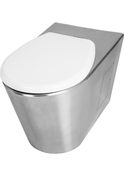 Paslanmaz Çelik Engelli Klozeti S Çıkışlı-Taharet Çubuksuz 370x700x460mm (NRC-6038-SXXL)