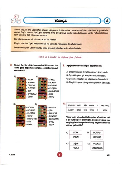 Harika Kitap 4. Sınıf Deneme Sınavı Sayısal Sözel - 2 Kitap