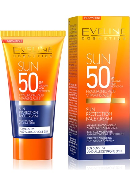 Eveline Cosmetics Hyalunorik Asit Içeren Yaşlanma Karşıtı Güneş Koruyucu Yüz Kremi SPF50 50ML