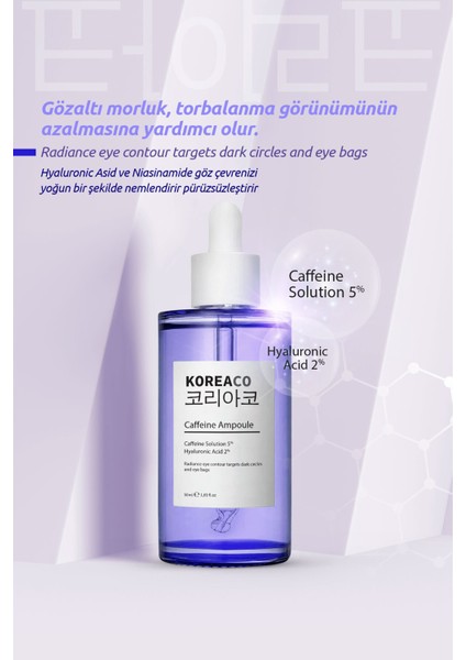 Caffeine Ampoule Gözaltı Torba & Koyu Halka Karşıtı