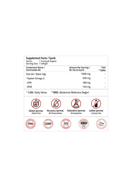 Daily Omega-3 1000 mg 30 Softgel modelleri