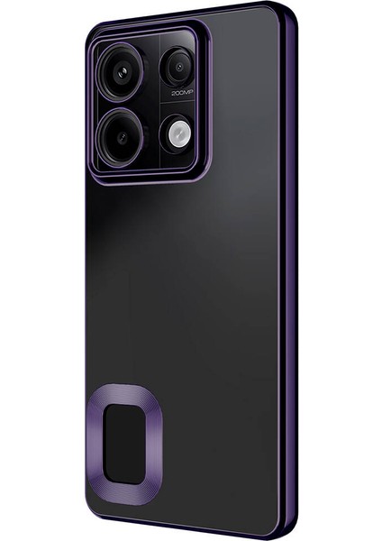 Xiaomi Redmi Note 13 Pro 5g Kılıf Kamera Lens Korumalı Şeffaf Renkli Logo Gösteren Parlak Omega Kapak Derin Mor