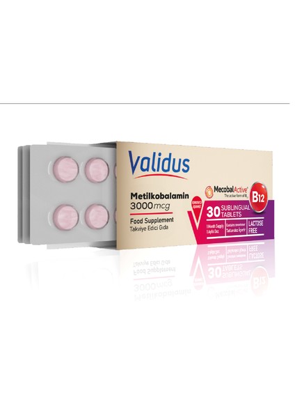 Vitamin B12 3000 mcg Sublingual 30 Blister Tablet