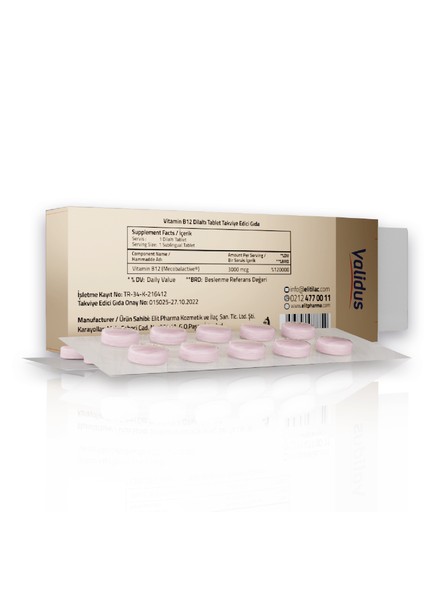 Vitamin B12 3000 mcg Sublingual 30 Blister Tablet fiyatları