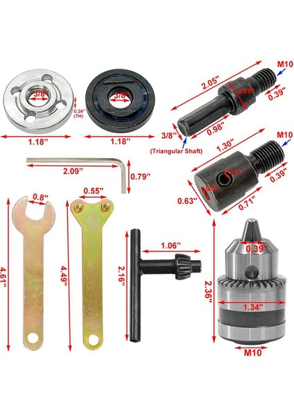 Elektrikli Matkap Aynası Açılı Taşlama Çarkı Mandrel Adaptörü (Yurt Dışından)