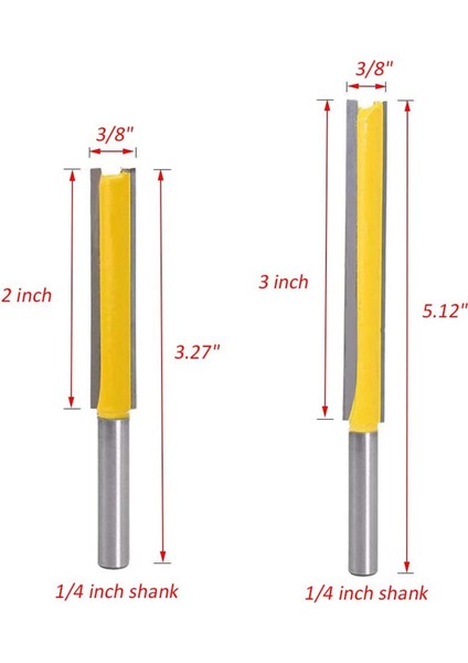 Adet 1/4 Inç Shank Çift Flüt Düz Freze Uçları Tungsten Caide Kırpma Kesici Ağaç Işleme Oluk Keski Uçları (Yurt Dışından) fırsatları