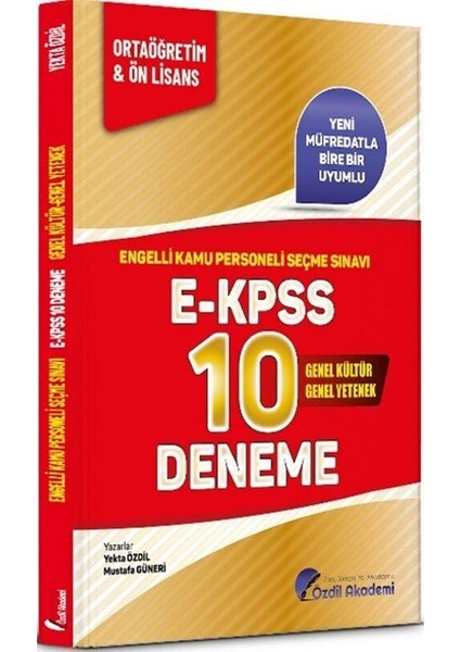 E-KPSS Lise Ortaöğretim Ön Lisans 10 Deneme