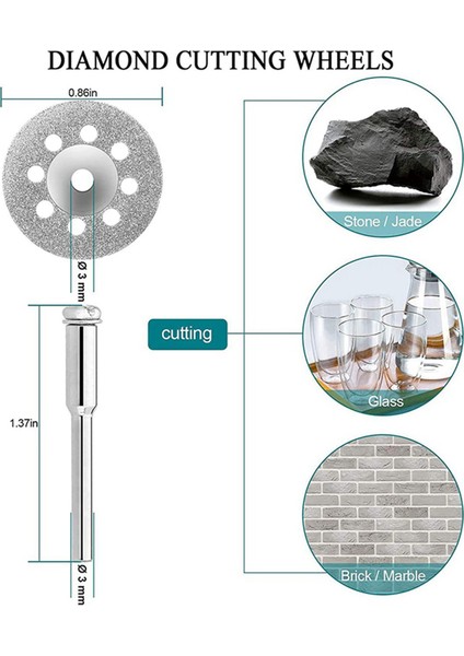 31 Adet Kesme Diskleri Dremel Döner Elmas Kesme Tekerleği ile 4 Adet Hızlı Değişim Chuck Anahtarsız Matkap Chuck 0.4-3.2mm (Yurt Dışından)